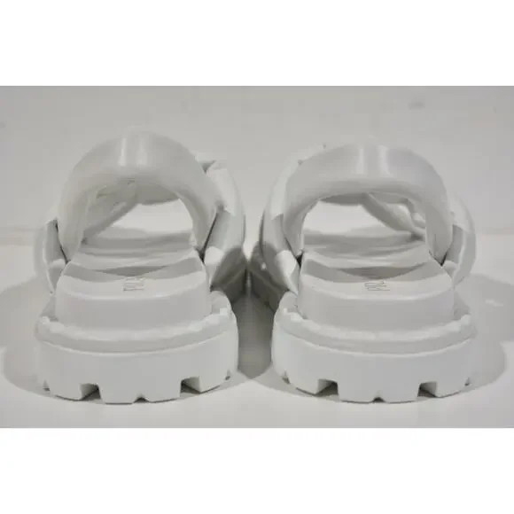 Prada Blow White Padded Leather Logo Strappy Slingback Sport Sandal Flat 40 - Picture 9 of 10